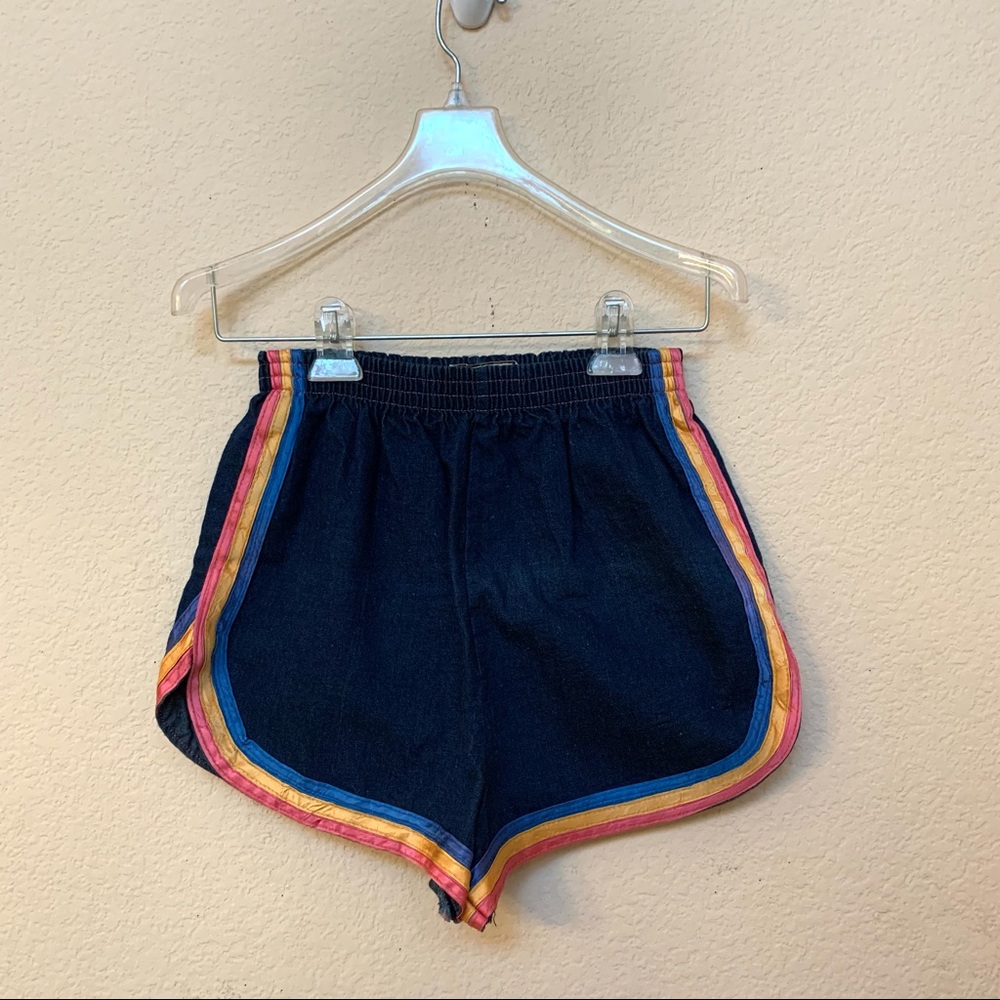 Happy Legs VINTAGE Blue Denim Ribbon Trim Shorts - Picture 2 of 13